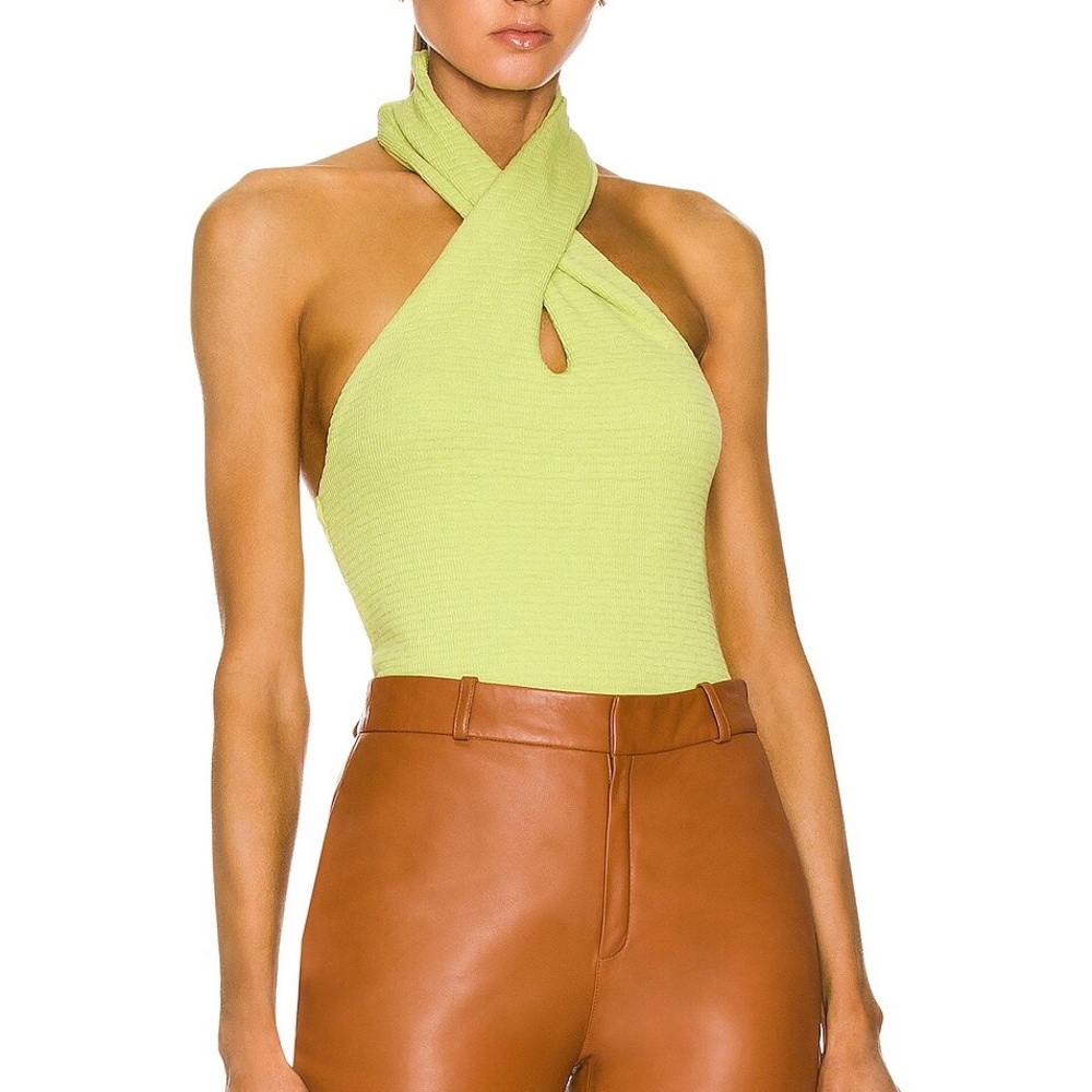 ENZA COSTA
Puckered Knit Twist Halter Top - Cream Color